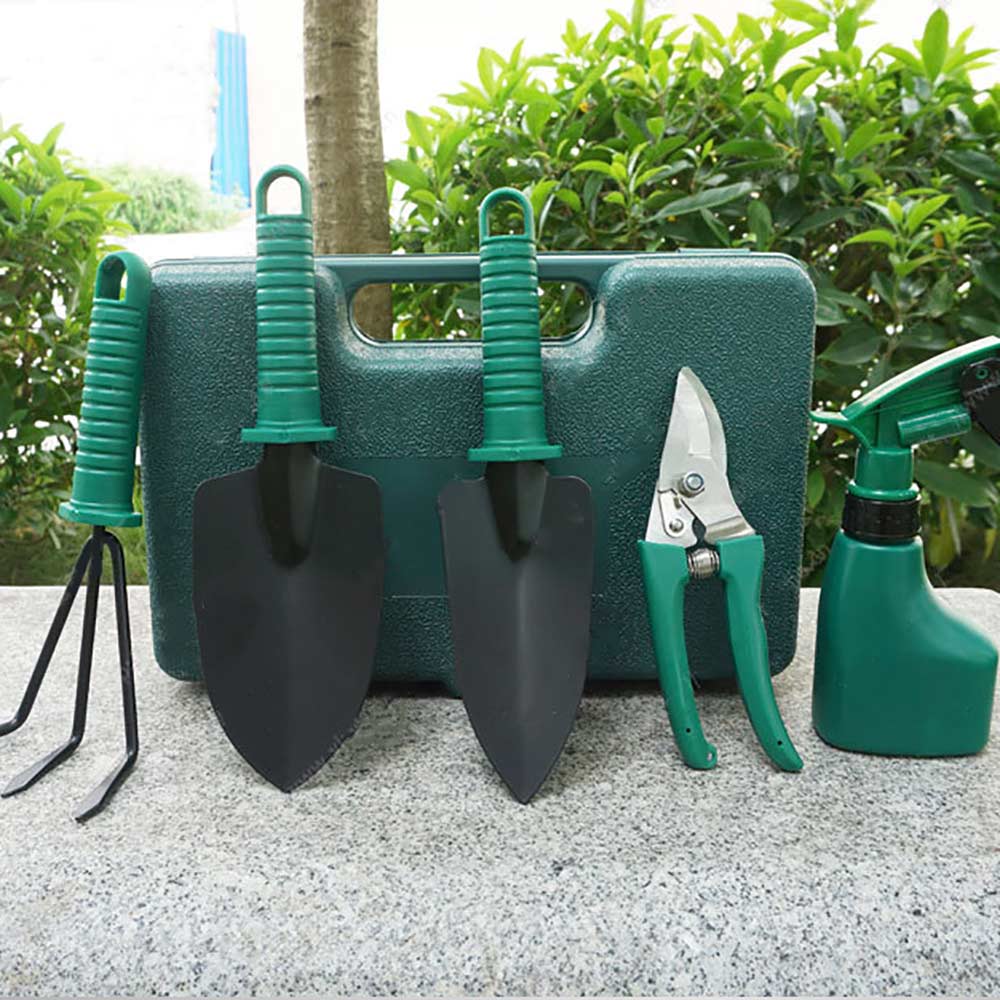 Five-piece Garden Tool Plastic Box Plastic Garden Tool Set.