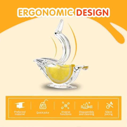 2PCS Manual Lemon Juicer Transparent Acrylic Elegance Bird Shape Lemon Slice Squeezer Kitchen Tools Gadgets