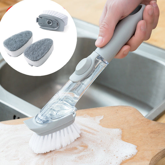 2 In1 Long Handle Cleaning Brush With Removable Brush Head Kitchen Gadgets.
