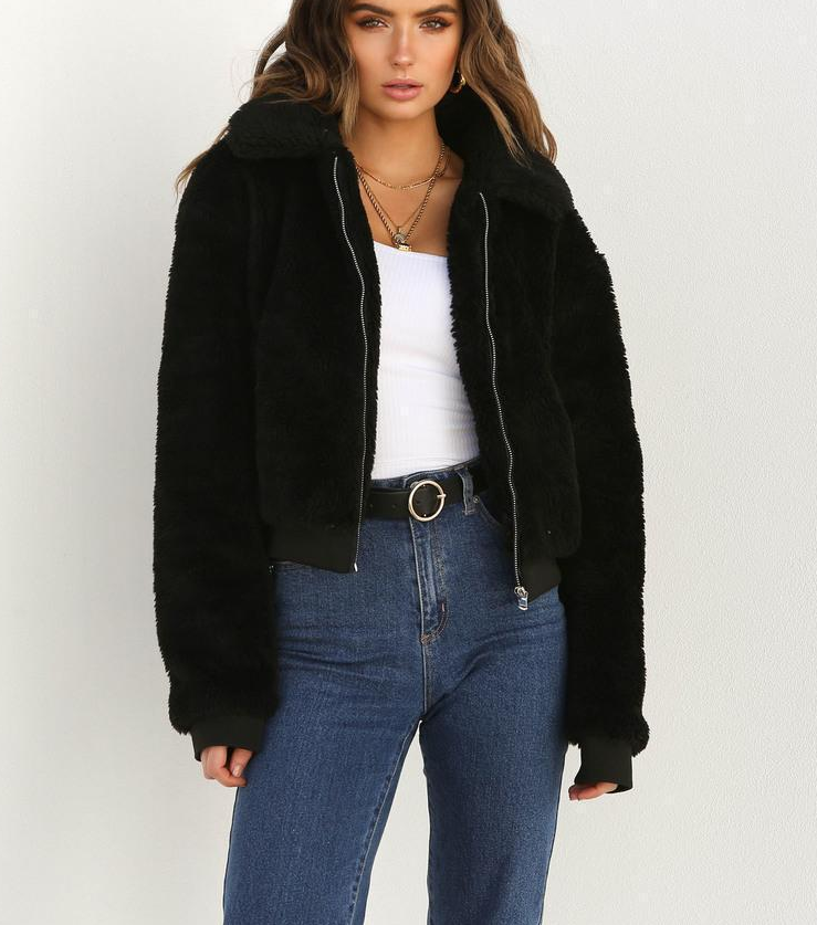 women's long-sleeved Sherpa Jacket