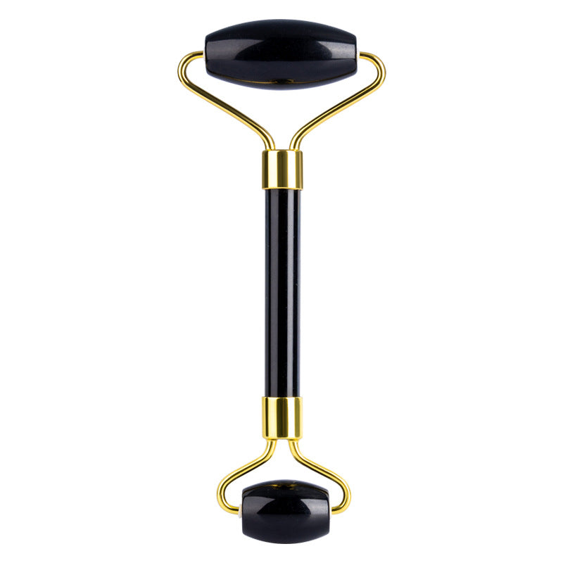 Natural Quartz Scraper Jade Roller Guasha Set Black Genuine.