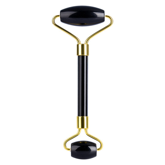 Natural Quartz Scraper Jade Roller Guasha Set Black Genuine.