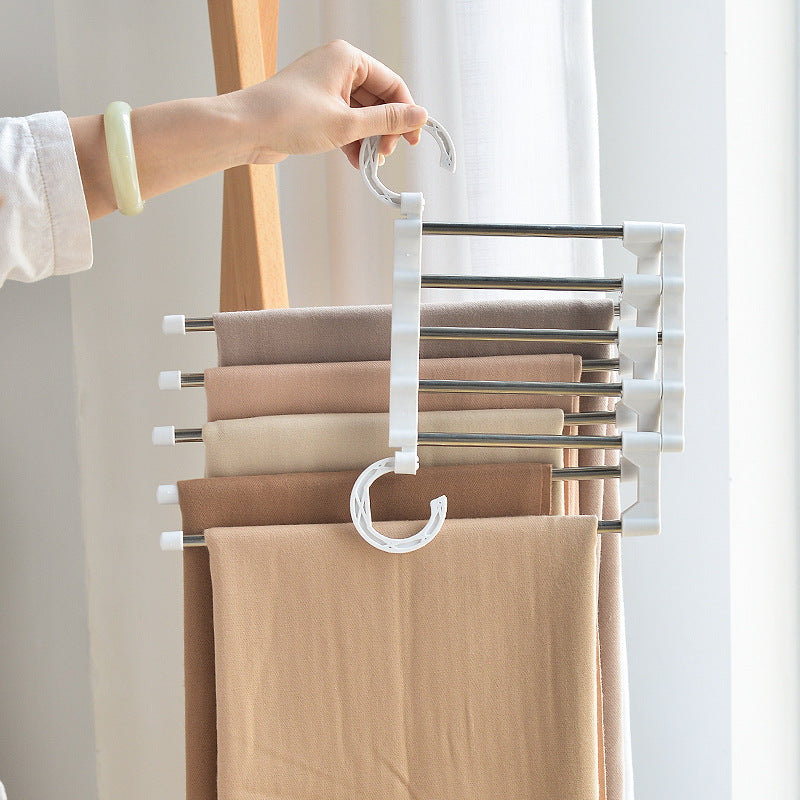 Telescopic Folding Multifunctional Pants Rack Pants Hanger Household.