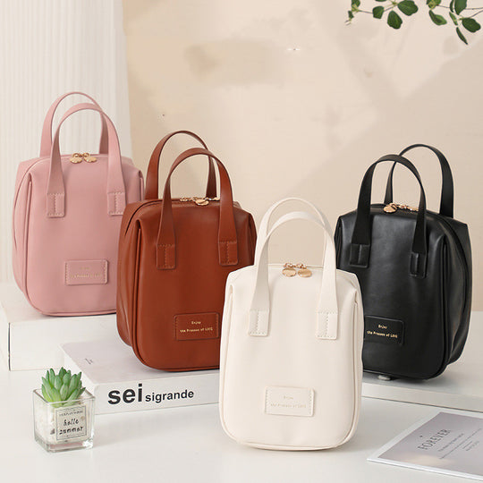 Handle-top Cosmetic Bag Ins Fashion Shell-shaped Handbag Toiletry Bags Travel High Capacity Portable Storage Make Up Bag.