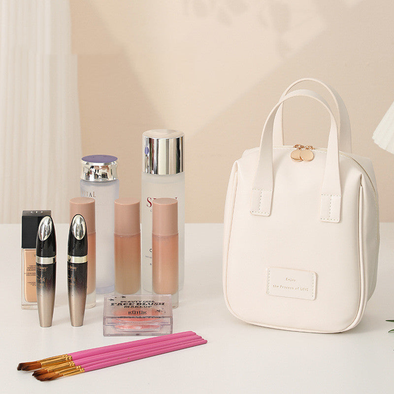 Handle-top Cosmetic Bag Ins Fashion Shell-shaped Handbag Toiletry Bags Travel High Capacity Portable Storage Make Up Bag.