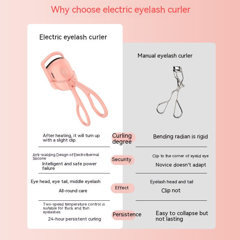 Eyelash Curler Portable Electric Heated Comb Eye Lash Long Lasting Eyelashes Curls Thermal Eyelash Curler Makeup Tools Heated Eyelash Curlers,Rechargeable Electric Eyelash Curler,Handheld Eyelash Heat.