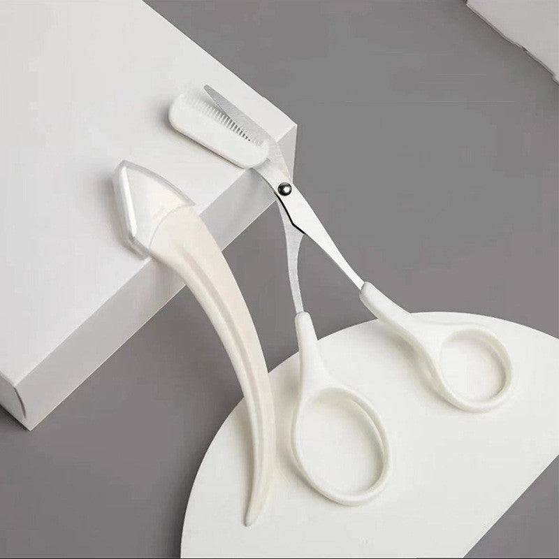 Eyebrow Trimming Knife With Comb Curved Moon Small Beauty Supplies.