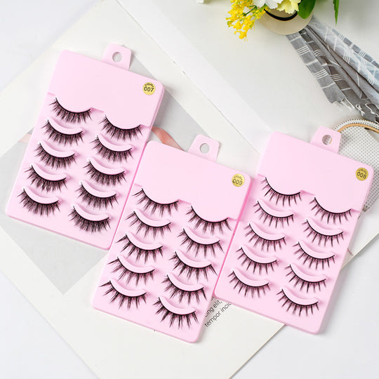 5 Pairs Manga Lashes New Arrival Anime Cosplay Natural Wispy Korean Makeup Artificial False Eyelashes.