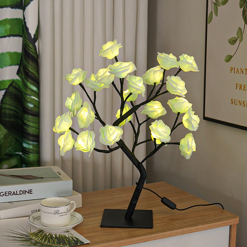 Bedroom Room Rose Tree Lamp Decoration.