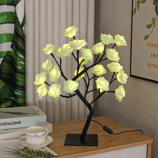 Bedroom Room Rose Tree Lamp Decoration.