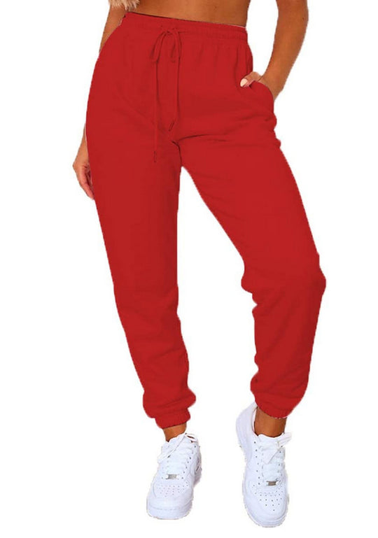 Ankle-Length Pants for Women with a Fashionable Solid Color and Banded Design