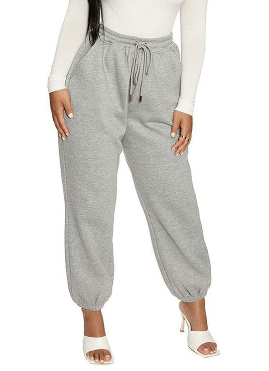 Ankle-Length Pants for Women with a Fashionable Solid Color and Banded Design