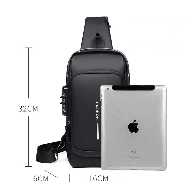 Rechargeable Password Anti-theft Large Capacity Diagonal Chest Bag.