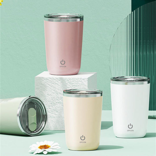 400ml Automatic Self Stirring Mug Coffee Milk Juice Mixing Cup Electric Stainless Steel Lazy Rotating Mug Magnetic Stirring Cup Kitchen Gadgets