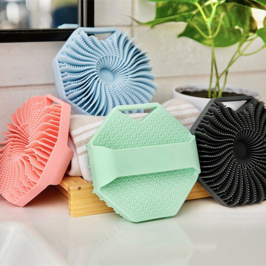 Polygonal Silicone Shower Brush Environmental Protection.