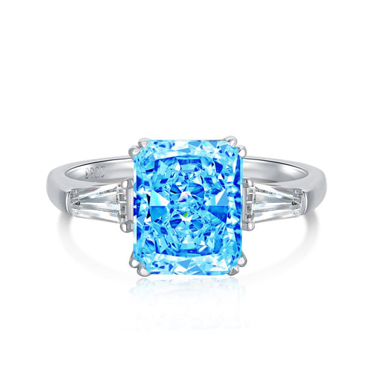 Sparkling Ice Cut Square Heart Snowflake Zircon Ring Color