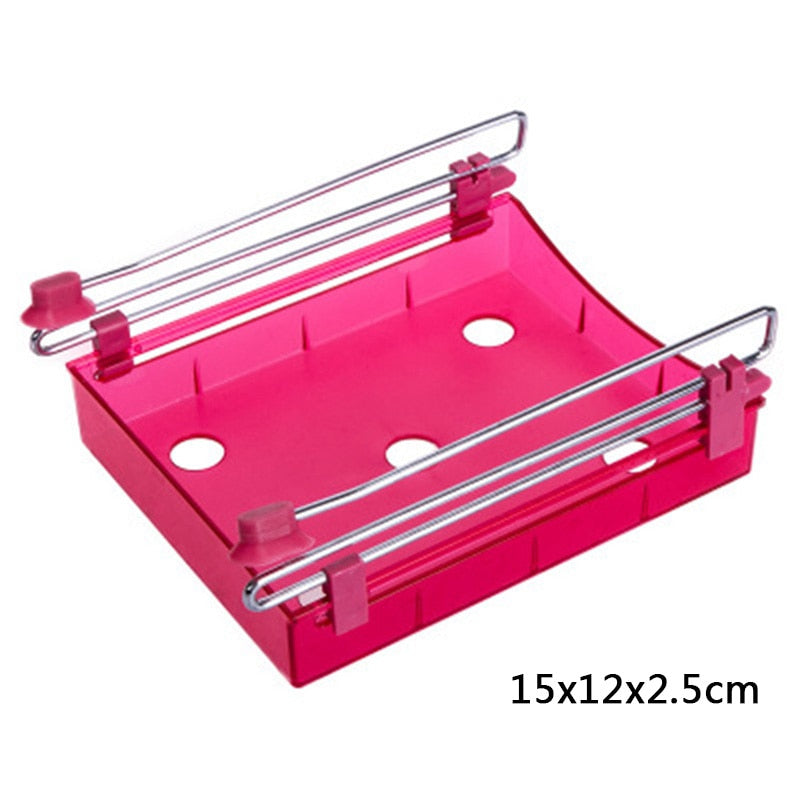 Hanging Plastic Refrigerator Clapboard Storage Rack Kitchen Supplies.