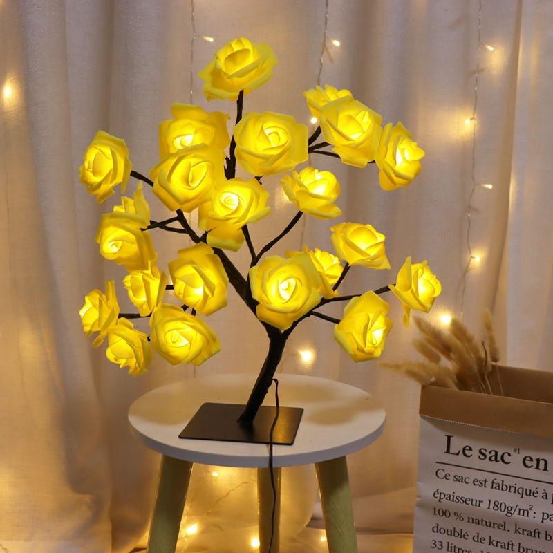 Bedroom Room Rose Tree Lamp Decoration.