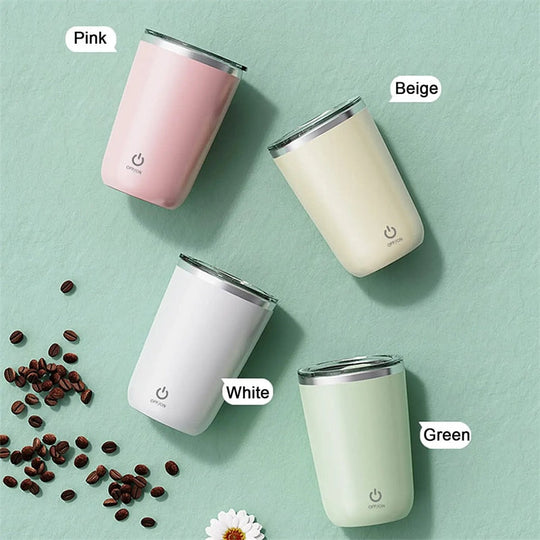 400ml Automatic Self Stirring Mug Coffee Milk Juice Mixing Cup Electric Stainless Steel Lazy Rotating Mug Magnetic Stirring Cup Kitchen Gadgets