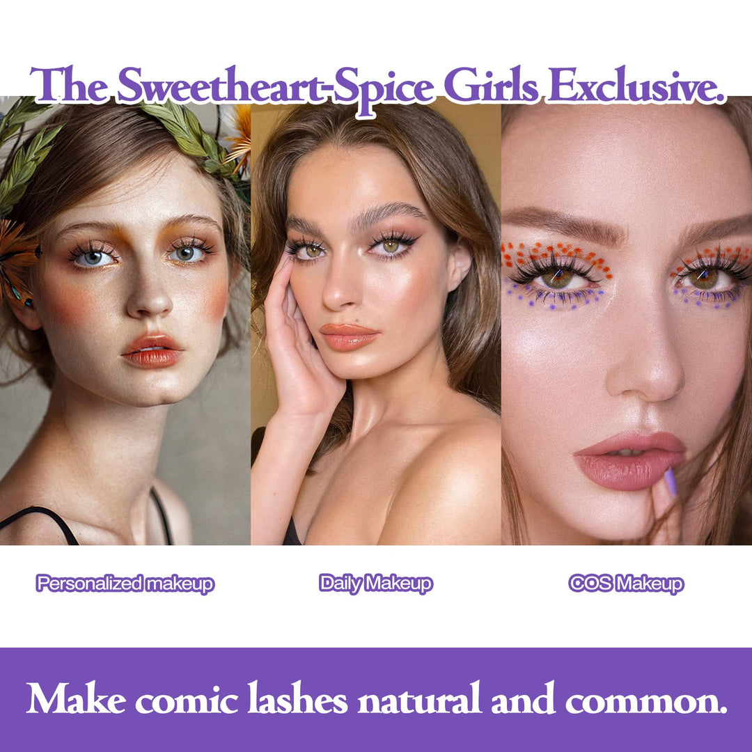 5 Pairs Manga Lashes New Arrival Anime Cosplay Natural Wispy Korean Makeup Artificial False Eyelashes.