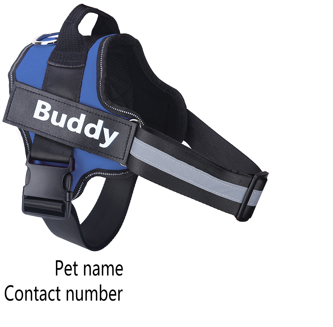 Personalized Dog Harness NO PULL Reflective Breathable Adjustable Pet Harness Vest For Small Large Dog Custom Patch Pet Supplies.