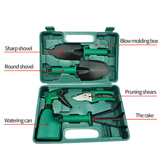 Five-piece Garden Tool Plastic Box Plastic Garden Tool Set.