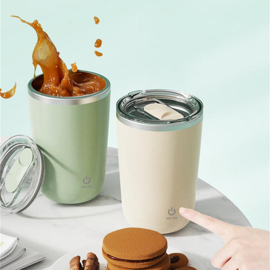 400ml Automatic Self Stirring Mug Coffee Milk Juice Mixing Cup Electric Stainless Steel Lazy Rotating Mug Magnetic Stirring Cup Kitchen Gadgets