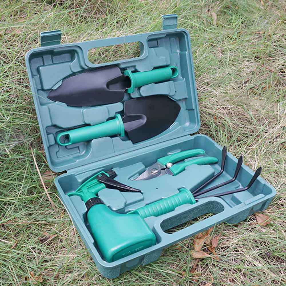Five-piece Garden Tool Plastic Box Plastic Garden Tool Set.