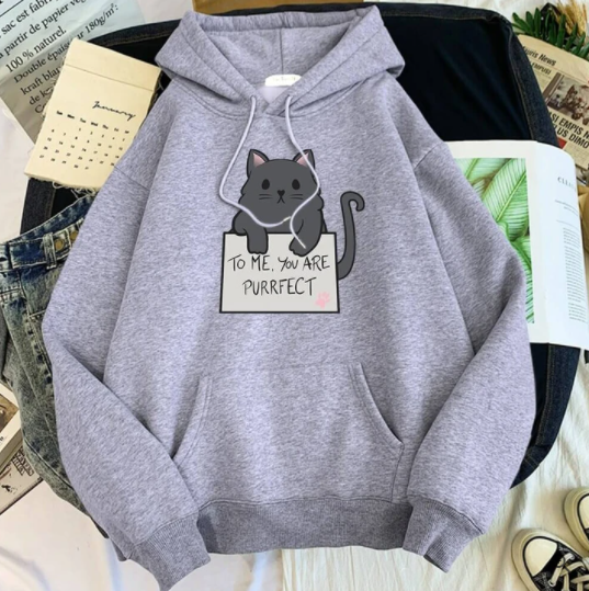 Hoodie for girls with cat design.