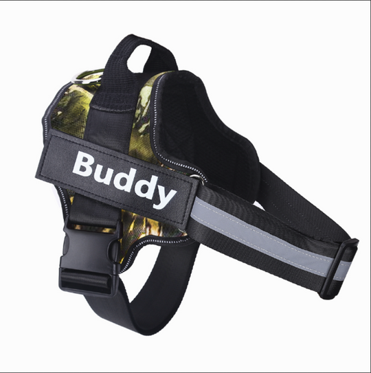 Personalized Dog Harness NO PULL Reflective Breathable Adjustable Pet Harness Vest For Small Large Dog Custom Patch Pet Supplies.