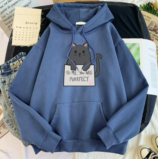 Hoodie for girls with cat design.