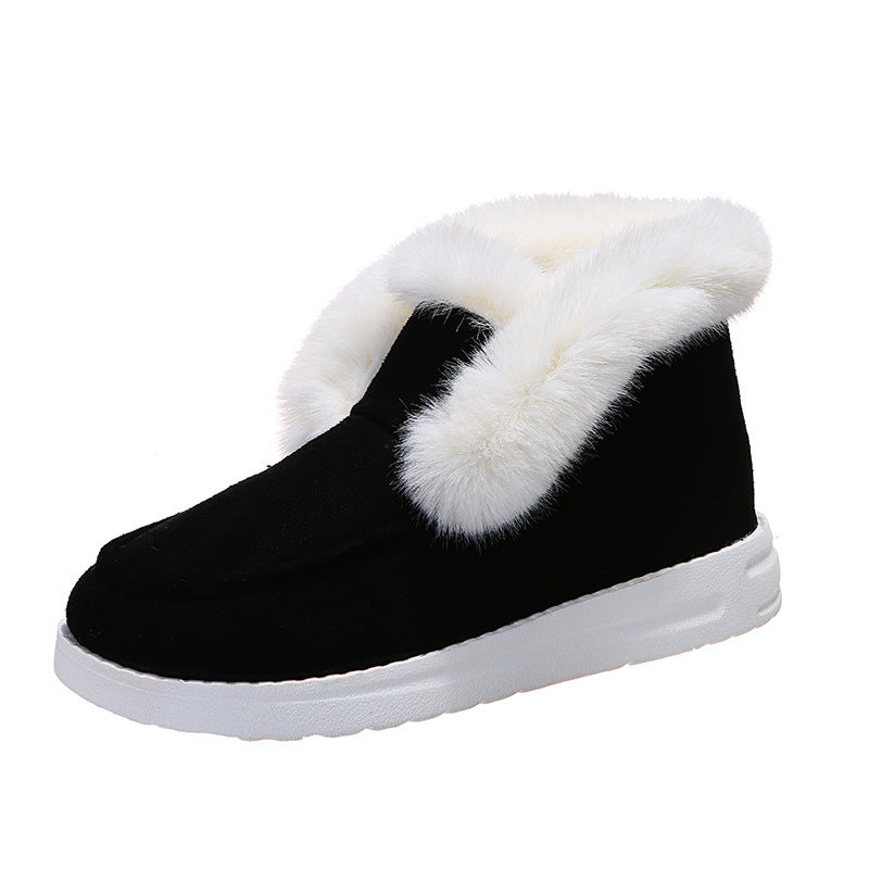 Women's Warm Ankle Snow Boots with Plush Fur for Winter.