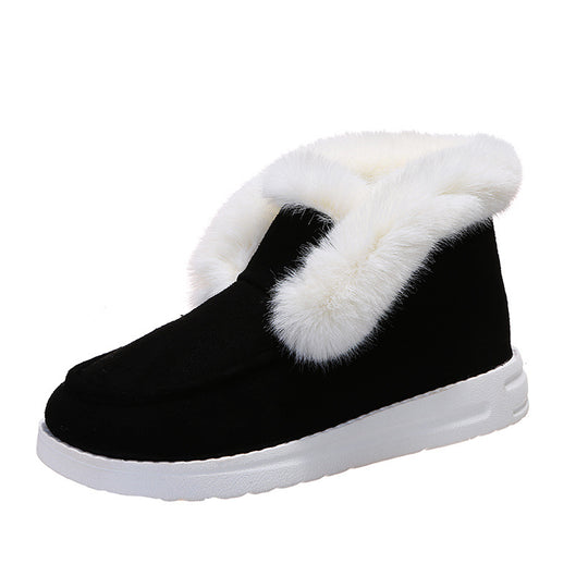Women's Warm Ankle Snow Boots with Plush Fur for Winter.
