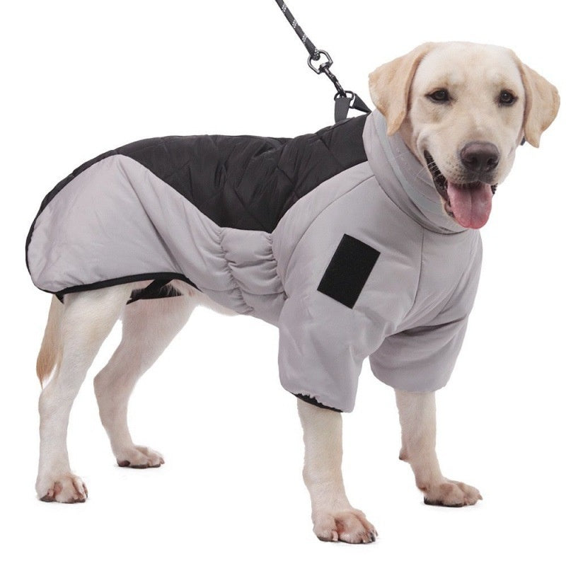 Waterproof pet clothes for medium to large dogs, designed for the winter season. This warm and thickened dog vest is a custom Labrador jacket.