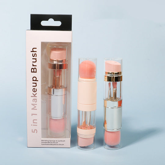 5-in-1 Makeup Brushes Multifunctional Portable Foundation Eyeshadow Puff Powder Maquillaje Cosmetic With Brush Cleaning Bowl.