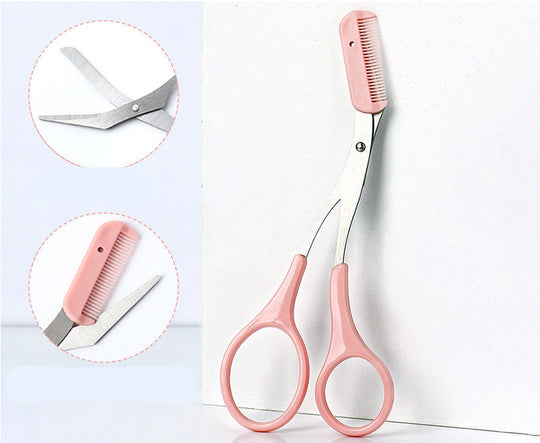 Eyebrow Trimming Knife With Comb Curved Moon Small Beauty Supplies.