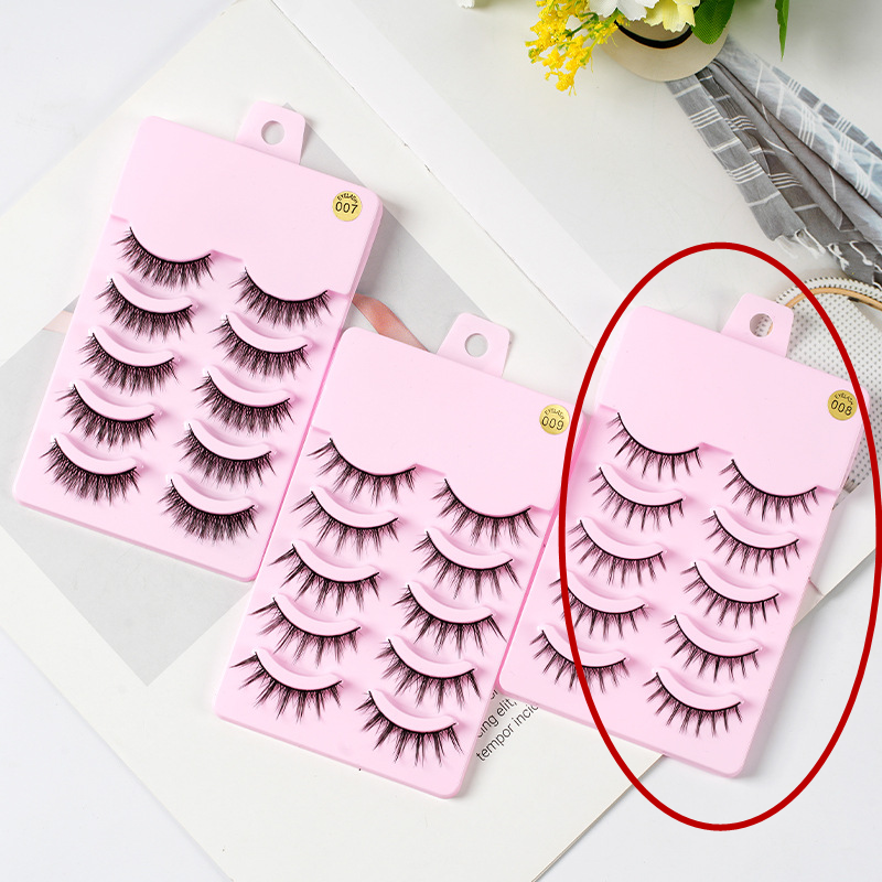 5 Pairs Manga Lashes New Arrival Anime Cosplay Natural Wispy Korean Makeup Artificial False Eyelashes.
