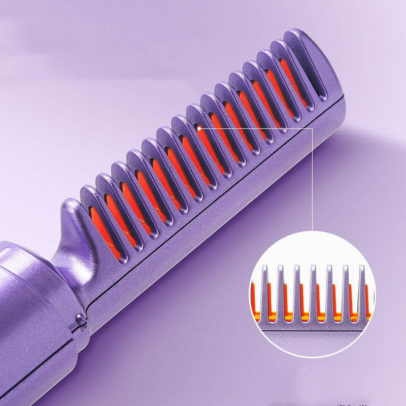 Professional Wireless Hair Straightener Curler Comb Fast Heating Negative Ion Straightening Curling Brush Hair Styling Tools.