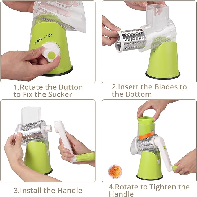 Manual Kitchen Accessories Multifunctional Round Mandoline Potato Slicer Vegetable Cutter Slicer Cheese Kitchen Gadgets