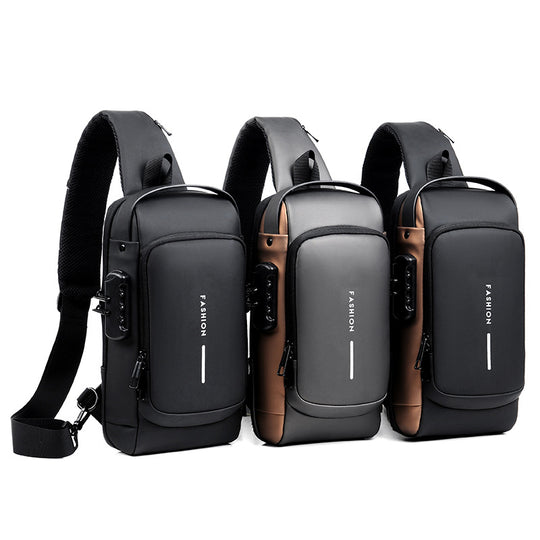 Rechargeable Password Anti-theft Large Capacity Diagonal Chest Bag.