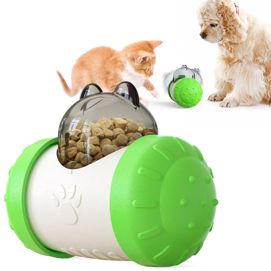 Interactive Swing Bear Slow Food Ball for Dogs and Cats - Educational Pet Toy for Leaking Food.