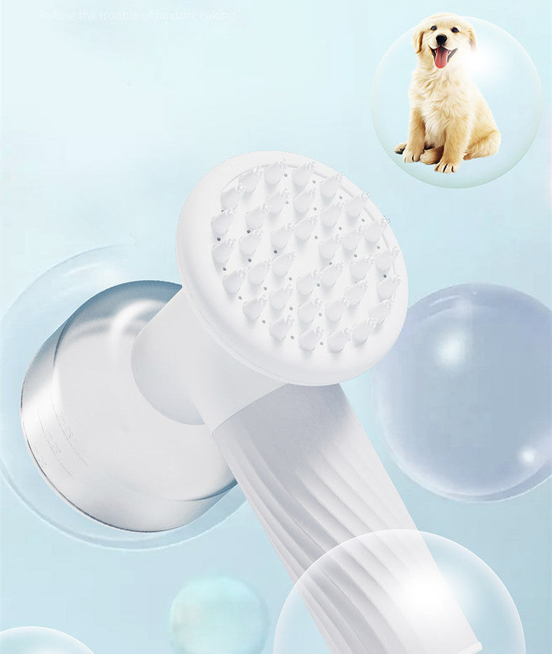 2-in-1 Automatic Foaming Dog Cat Bath Brush: Electric Pet Grooming Massage Brush with Soap Dispenser and Dog Shampoo Brush