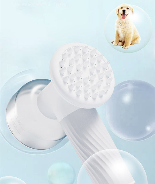 2-in-1 Automatic Foaming Dog Cat Bath Brush: Electric Pet Grooming Massage Brush with Soap Dispenser and Dog Shampoo Brush
