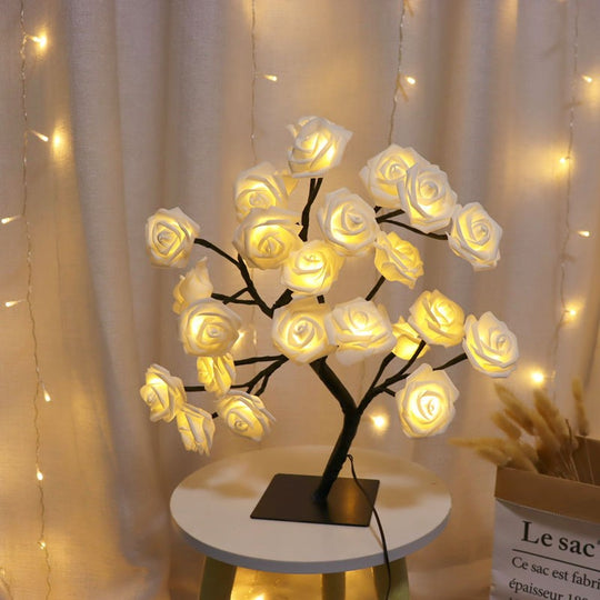 Bedroom Room Rose Tree Lamp Decoration.