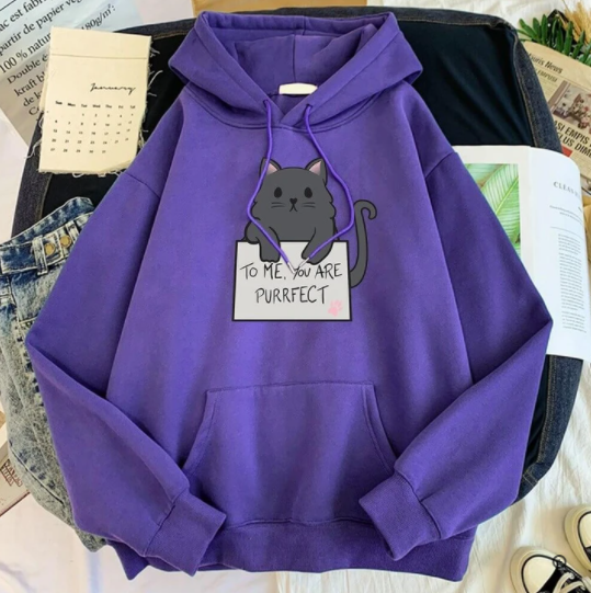 Hoodie for girls with cat design.