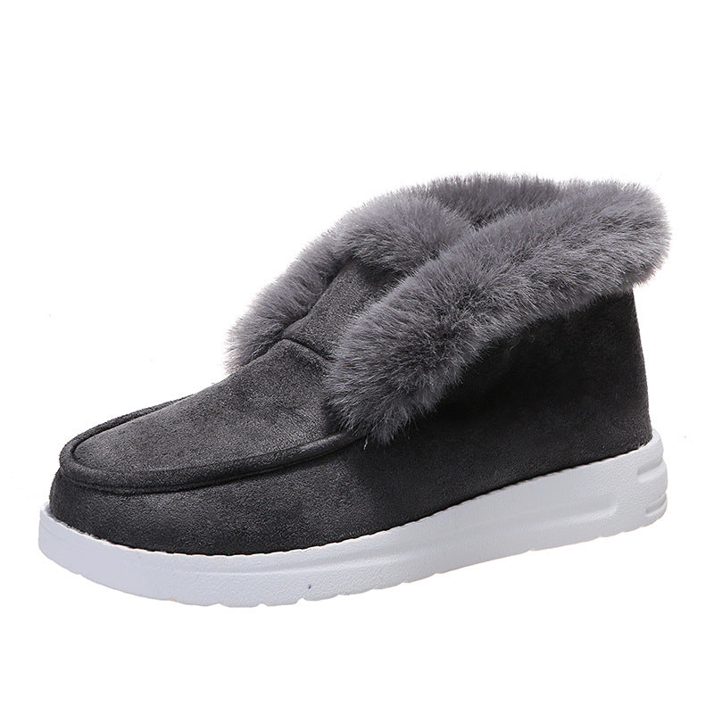 Women's Warm Ankle Snow Boots with Plush Fur for Winter.