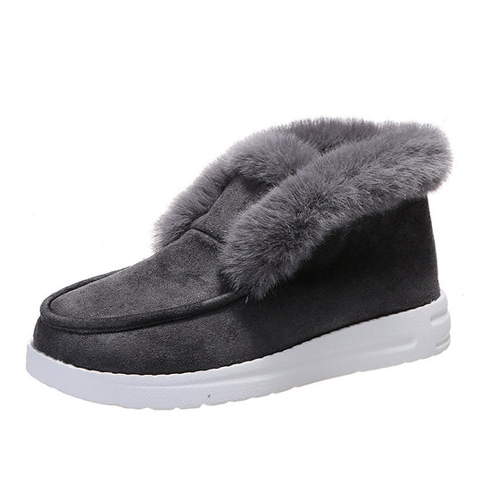 Women's Warm Ankle Snow Boots with Plush Fur for Winter.