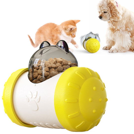 Interactive Swing Bear Slow Food Ball for Dogs and Cats - Educational Pet Toy for Leaking Food.
