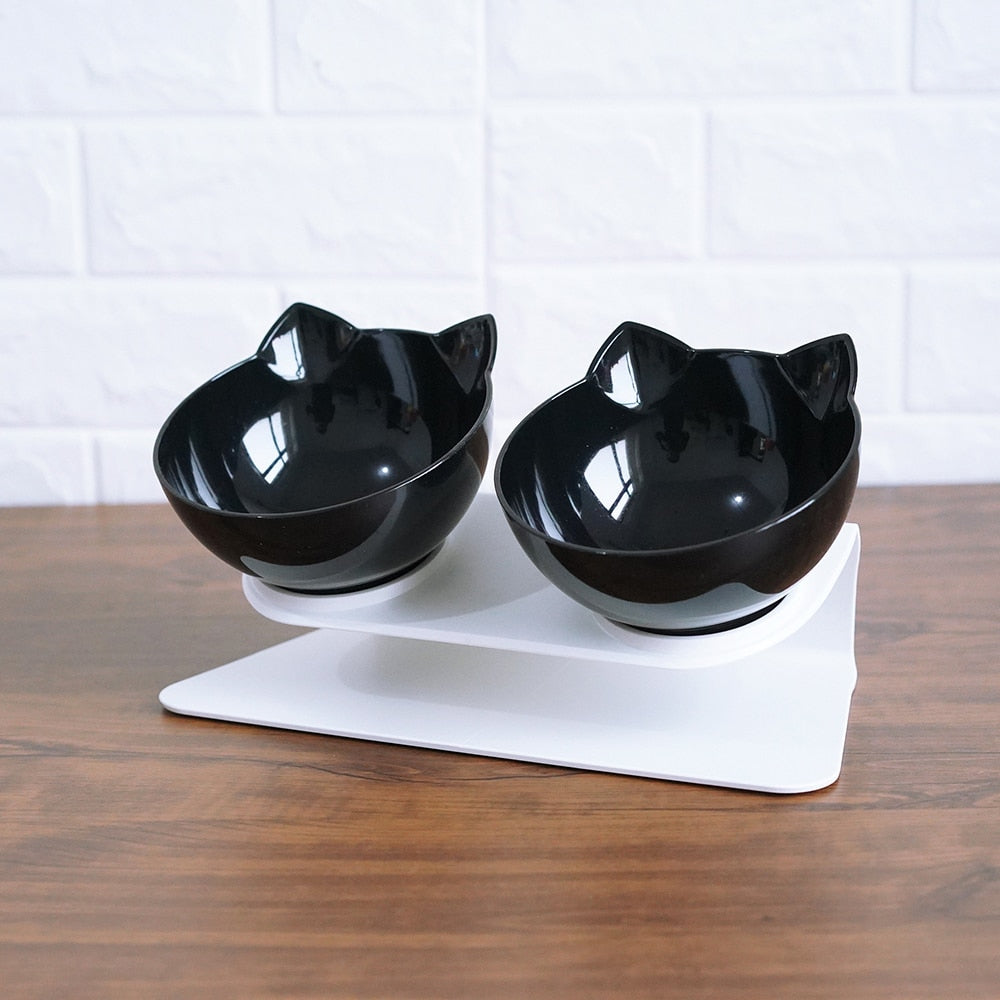 Non Slip Double Cat Bowl With Raised Stand.