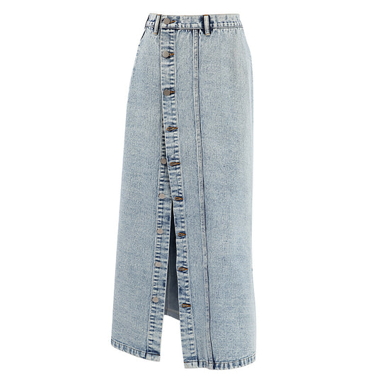 Women's Denim Skirt with a Retro Design